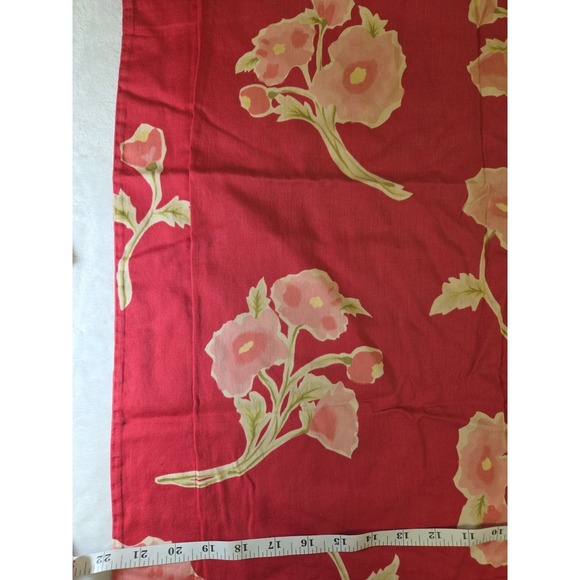 Pottery Barn "Red w/Pink Flowers" Standard Pillow Sham 100% Cotton - Picture 6 of 7